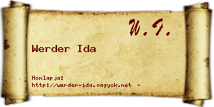Werder Ida névjegykártya
